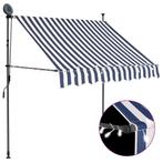 vidaXL Luifel handmatig uitschuifbaar met LED 100 cm blauw, Verzenden, Nieuw