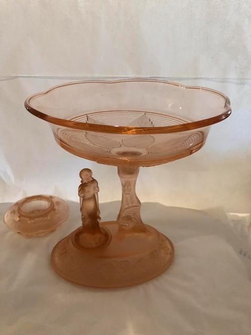 Josef Inwald glass Art Deco 4 delig frosted, Antiek en Kunst, Antiek | Glas en Kristal, Ophalen