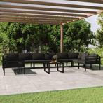 vidaXL 11-delige Loungeset met kussens aluminium, Verzenden, Nieuw, Aluminium, Loungeset