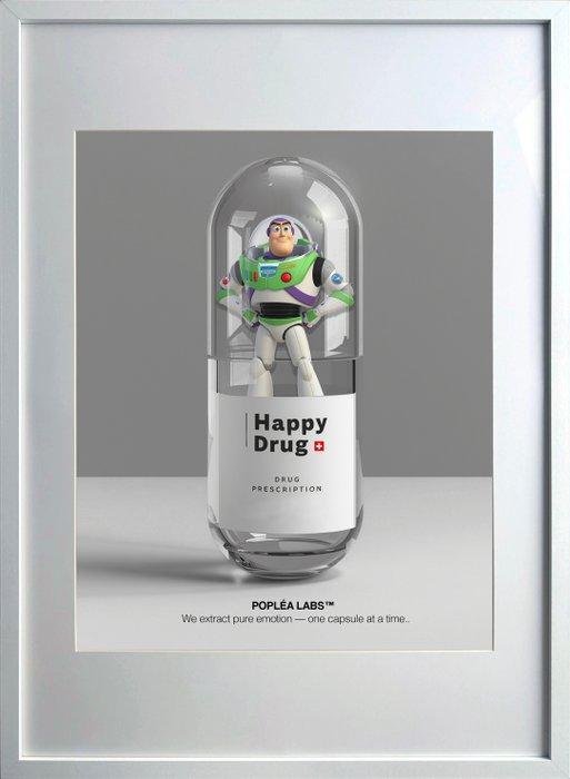 Poplea - HAPPY DRUG - POPLEA LABS - BUZZ, Antiek en Kunst, Kunst | Schilderijen | Modern