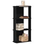 vidaXL Boekenkast 3-laags 60x30x120 cm bewerkt hout zwart, Verzenden, Nieuw, Overige houtsoorten