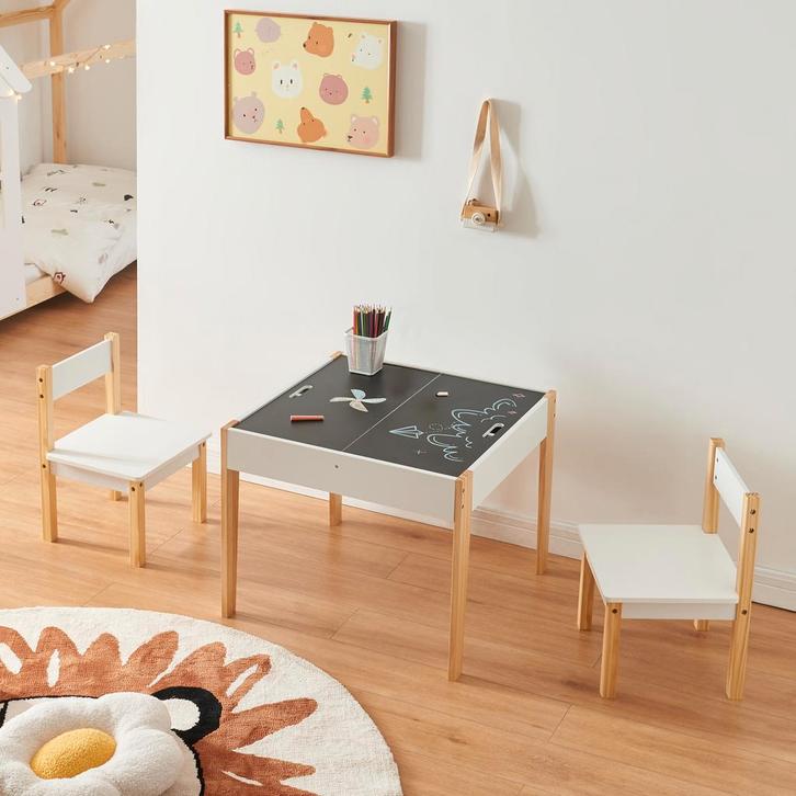 Kindertafel met 2 kinderstoelen Smedjebacken naturel wit en, Kinderen en Baby's, Kinderkamer | Tafels en Stoelen, Verzenden