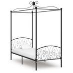 vidaXL Hemelbedframe metaal zwart 100x200 cm, 100 cm, Eenpersoons, Verzenden, Zwart