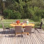 vidaXL 7-delige Tuinset poly rattan bruin, Tuin en Terras, Tuinsets en Loungesets, 6 zitplaatsen, Nieuw, Tuinset, Verzenden