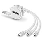 3 in 1 Intrekbare Oplaadkabel - iPhone Lightning / USB-C /, Telecommunicatie, Verzenden, Nieuw