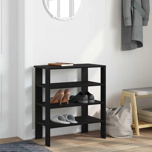vidaXL Schoenenrek 61x32x70 cm bewerkt hout zwart, Huis en Inrichting, Kasten | Schoenenrekken, Nieuw, Verzenden