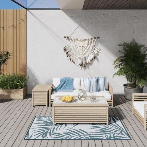 vidaXL Buitenkleed omkeerbaar 80x150 cm aqua en wit, Huis en Inrichting, Stoffering | Tapijten en Kleden, Groen, Nieuw, Verzenden