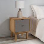 vidaXL Nachtkastje OTTA 45x39x57 cm grenenhout bruin en, Minder dan 45 cm, Verzenden, Nieuw, 55 tot 70 cm