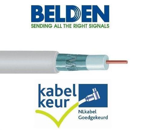Belden H125D00 coax DuoBond+ PVC met Kabelkeur kleur wit, Doe-het-zelf en Verbouw, Elektra en Kabels, Nieuw, Ophalen of Verzenden