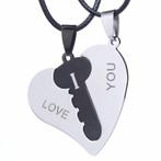 Fako Bijoux® - Vriendschapsketting - RVS - Hart Met Sleutel, Verzenden, Nieuw