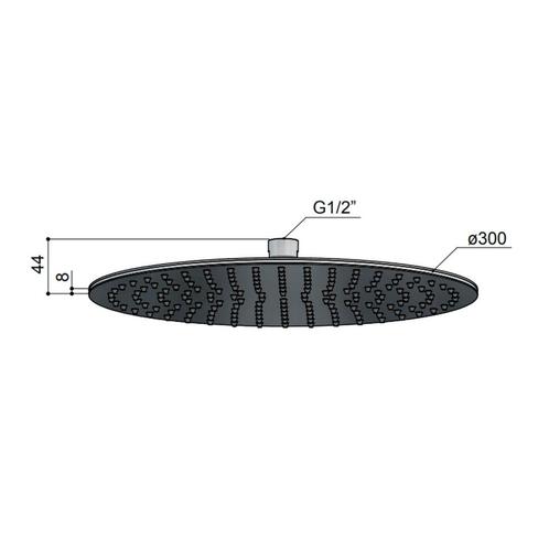 Hoofddouche Hotbath Archie 30 CM 8mm Geborsteld Messing PVD, Doe-het-zelf en Verbouw, Sanitair, Ophalen of Verzenden