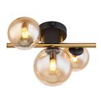 Amberkleurige design plafondlamp glas, Melinda, Ophalen of Verzenden, Nieuw, Glas, Design