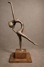 Beeld, Abstracte Ballerina brons - 45 cm - Brons, Hout