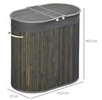 Bamboe Wasmand met Deksel – 100L, 2 Vakken, Verzenden, Nieuw