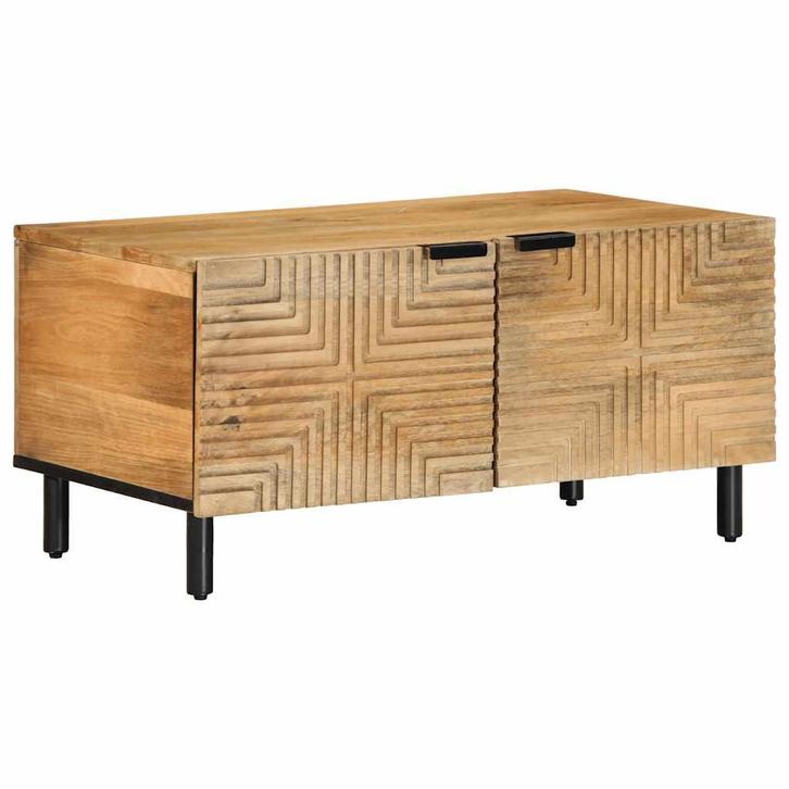 vidaXL Salontafel 80x50x40 cm massief mangohout bruin, Huis en Inrichting, Tafels | Salontafels, 50 tot 100 cm, Nieuw, Overige houtsoorten