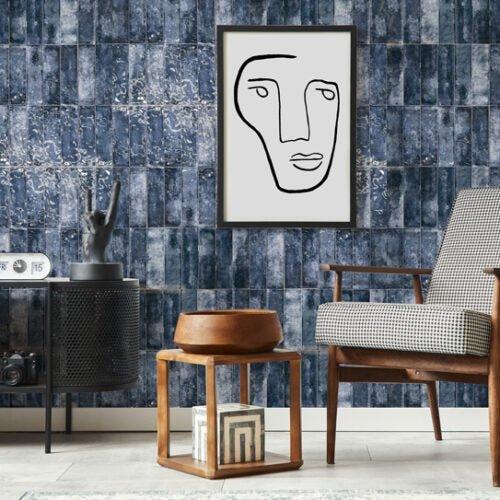 Wandtegel Ragno Lume Depth Handvorm Blauw Glans 6,5x23, Doe-het-zelf en Verbouw, Tegels, Minder dan 20 cm, 20 tot 40 cm, 10 m² of meer