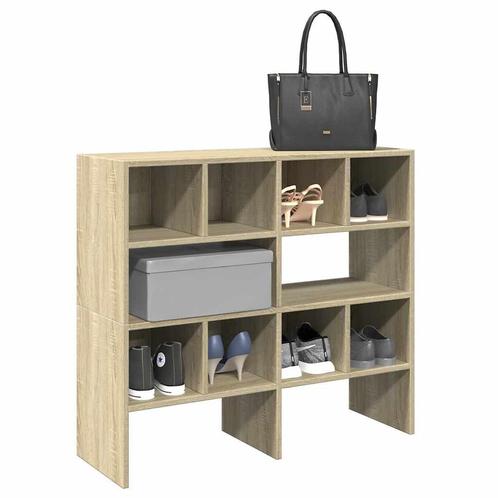vidaXL Schoenenrekken 2 st stapelbaar 89,5x30x40 cm sonoma, Kleding | Dames, Kledingrekken, Nieuw, Verzenden