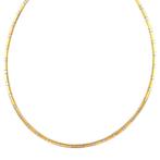 Gouden omega collier bicolour 42 cm 14 krt, Sieraden, Tassen en Uiterlijk, Kettingen, Verzenden, Zo goed als nieuw, Goud, Goud