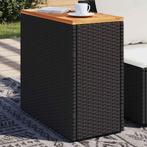 vidaXL Tuintafel met houten blad zwart 58x27,5x55 cm poly, Tuin en Terras, Tuintafels, Verzenden, Nieuw