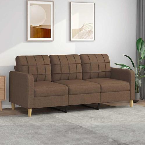 vidaXL Driezitsbank 180 cm stof bruin, Huis en Inrichting, Banken | Bankstellen, Nieuw, 150 tot 200 cm, Stof, Driepersoons, Verzenden