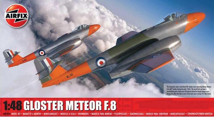 Airfix A09182A Gloster Meteor F.8 Bouwpakket Schaal 1:48, Hobby en Vrije tijd, Modelbouw | Vliegtuigen en Helikopters, Nieuw, Overige merken
