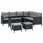 Loungeset Manacor - Zwart - Incl. Kussens, Verzenden, Nieuw