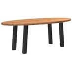 vidaXL Eettafel 220x100x74 cm ovaal massief eikenhout, Huis en Inrichting, Tafels | Eettafels, Verzenden, Nieuw