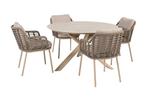 Taste Puglia/Prado 4-persoons ronde dining tuinset Ø130 cm., Verzenden, Nieuw, Rvs, Tuinset