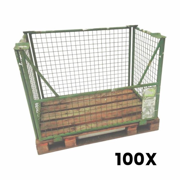 Palletrand inklapbaar 1200x800x980mm, 1 lange zijde half, Zakelijke goederen, Machines en Bouw | Heftrucks en Intern transport