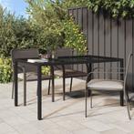 vidaXL Tuin Eettafel Zwart 150 x 90 x 75 cm Poly riet, Verzenden, Nieuw