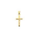 Gouden hanger van een kruis met corpus, Sieraden, Tassen en Uiterlijk, Bedels, Ophalen of Verzenden, Gebruikt, Goud, Overige merken