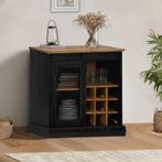 vidaXL Dressoir HALDEN met schuifdeur 80x40x80 cm massief, Verzenden, Nieuw, 50 tot 100 cm, Grenenhout