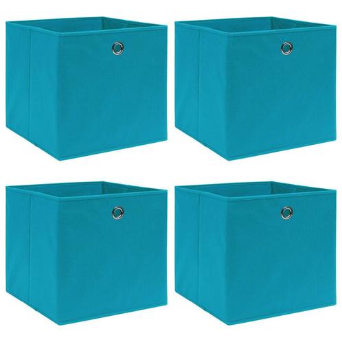 vidaXL Opbergboxen 4 st 32x32x32 cm stof babyblauw, Huis en Inrichting, Woonaccessoires | Kisten, Nieuw, Verzenden