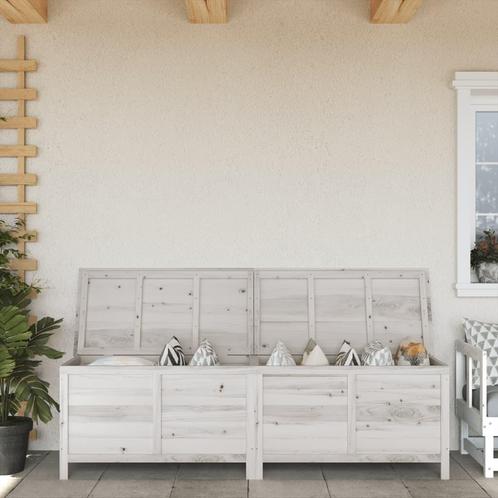Tuinbox 198,5x50x56,5 cm massief vurenhout wit (Partytenten), Tuin en Terras, Tuinhuizen, Nieuw, Verzenden