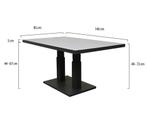 New York lounge-diningtafel 140x85xH49-72 cm in hoogte, Ophalen of Verzenden, Nieuw, Aluminium