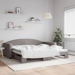 vidaXL Slaapbank met onderschuifbed 100x200 cm stof taupe, 100 cm, Eenpersoons, Verzenden, Nieuw
