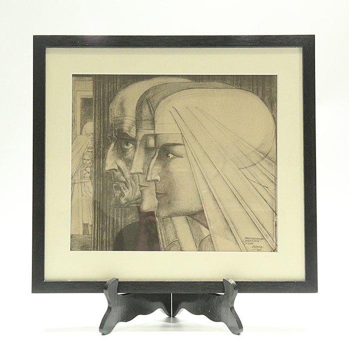 Jan Toorop (1858-1928) - Bezonkenheid - Meditatie - Vuur, Antiek en Kunst, Antiek | Overige Antiek