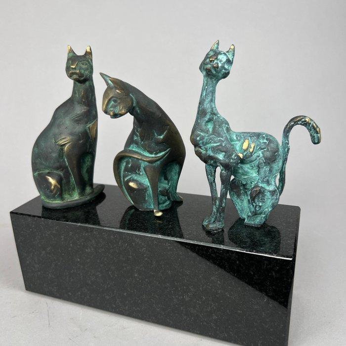 Robert Dyrcz - 3 cats - bronze (5kg), Antiek en Kunst, Kunst | Designobjecten