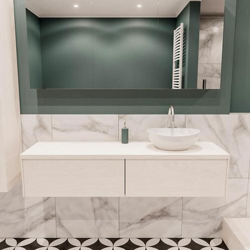 Badkamermeubel BWS Madrid Wit 150 cm met Topblad en, Doe-het-zelf en Verbouw, Sanitair, Bad, Nieuw, Ophalen of Verzenden