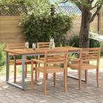 vidaXL Tuin Eettafel Grijs 180 x 90 x 75 cm, Verzenden, Nieuw, Metaal