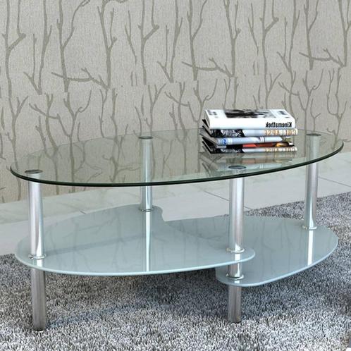 vidaXL Salontafel met exclusief ontwerp wit, Huis en Inrichting, Tafels | Salontafels, Nieuw, 50 tot 100 cm, Glas, Minder dan 50 cm