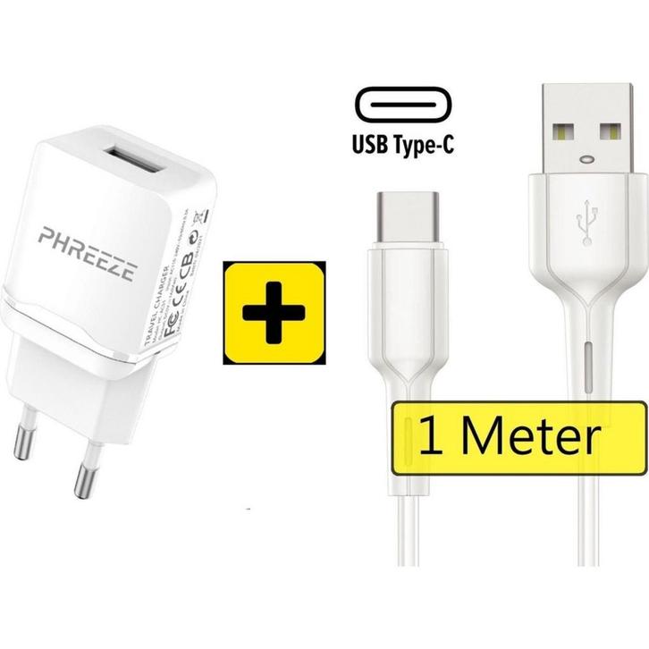 Oplaadstekker voor Samsung met USB-C Kabel | 1 Meter | USB, Telecommunicatie, Mobiele telefoons | Telefoon-opladers, Ophalen of Verzenden