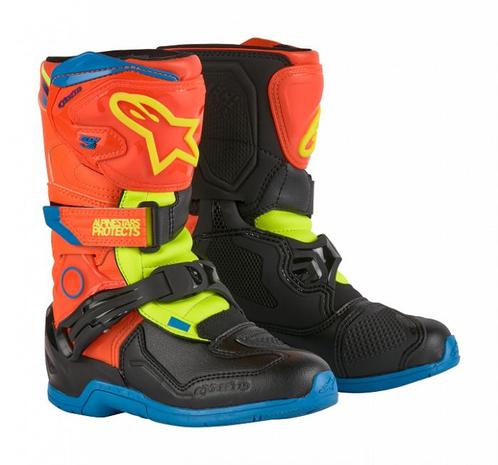 Alpinestars Tech 3S Youth Schoenen Orange Fluo Enamel Blauw, Motoren, Kleding | Motorkleding, Heren, Nieuw met kaartje, Laarzen