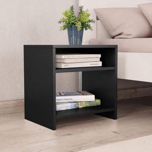 vidaXL Nachtkastje 40x30x40 cm bewerkt hout zwart, Huis en Inrichting, Slaapkamer | Nachtkastjes, Nieuw, Minder dan 45 cm, Hout