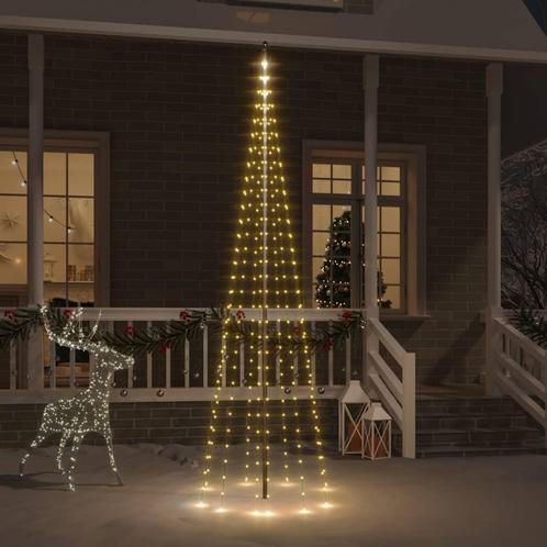 vidaXL Vlaggenmast kerstboom 310 LEDs warmwit 300 cm, Diversen, Kerst, Nieuw, Verzenden