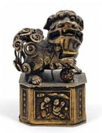 Bak - Zilver - 1800-1850 - Opiumvat met foo dog, Antiek en Kunst