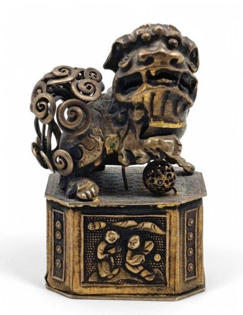 Bak - Zilver - 1800-1850 - Opiumvat met foo dog, Antiek en Kunst, Antiek | Overige Antiek