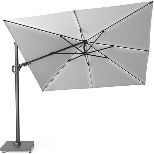 Challenger T2 glow zweefparasol 300x300 cm lichtgrijs, Tuin en Terras, Parasols, Nieuw, Ophalen of Verzenden