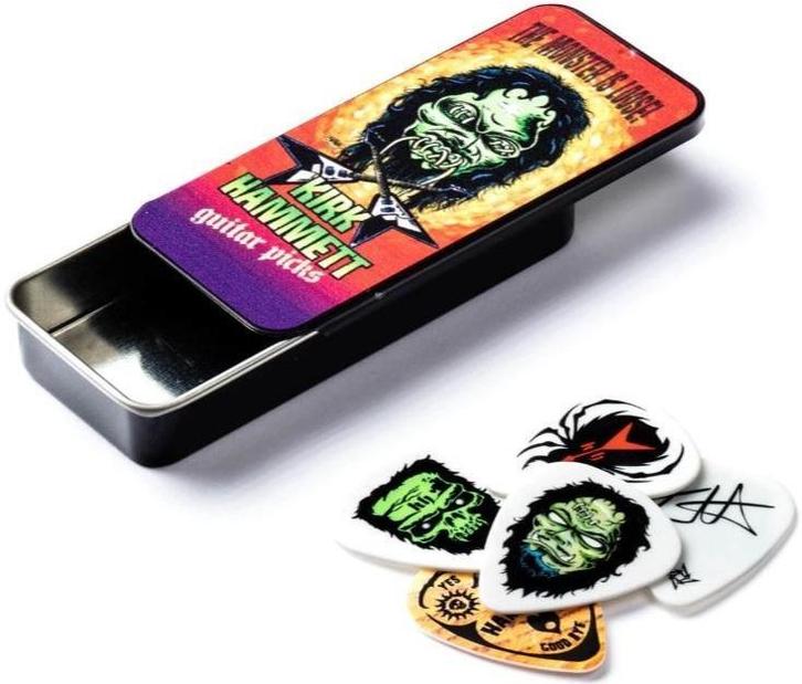 Jim Dunlop Kirk Hammett Metallica opbergblikje met plectrums, Verzamelen, Muziek, Artiesten en Beroemdheden, Gebruiksvoorwerp