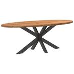 vidaXL Eettafel 220x100x74 cm ovaal massief eikenhout, Huis en Inrichting, Tafels | Eettafels, Verzenden, Nieuw